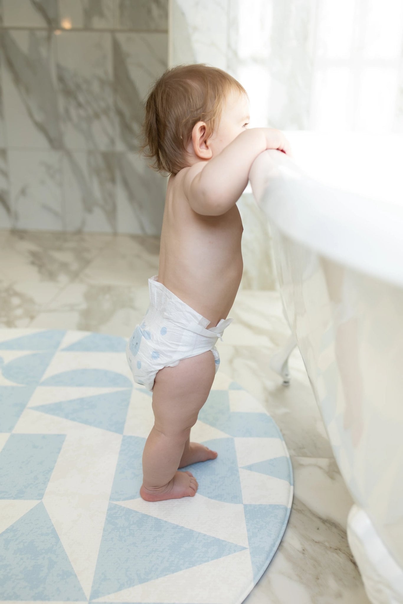 Baby på Blue Blocks Legemåtte i badeværlse